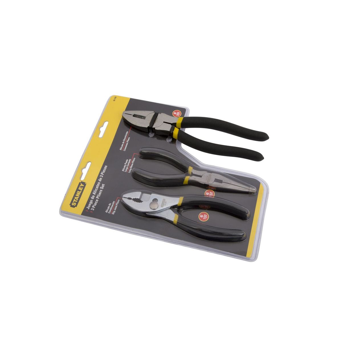 Stanley - Juego pinzas de 6 y 8 pulg 3 pzs