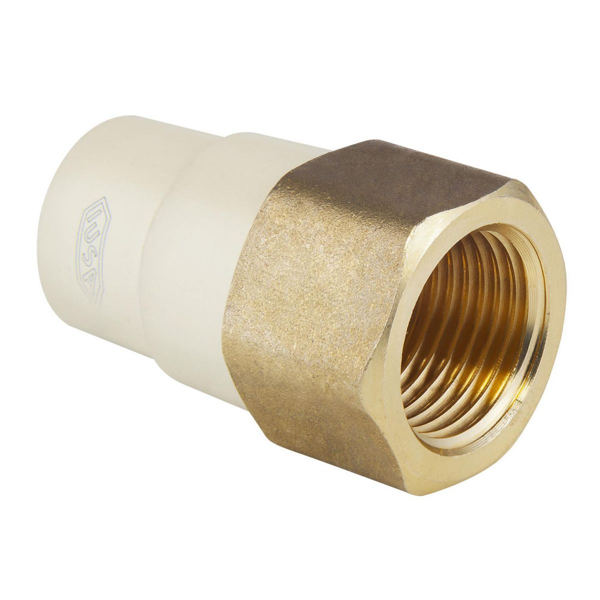 Adaptador Hembra CPVC de 1/2" Rosca Metalica para Uso de Agua Caliente y Fria, marca Iusa - Foto Principal
