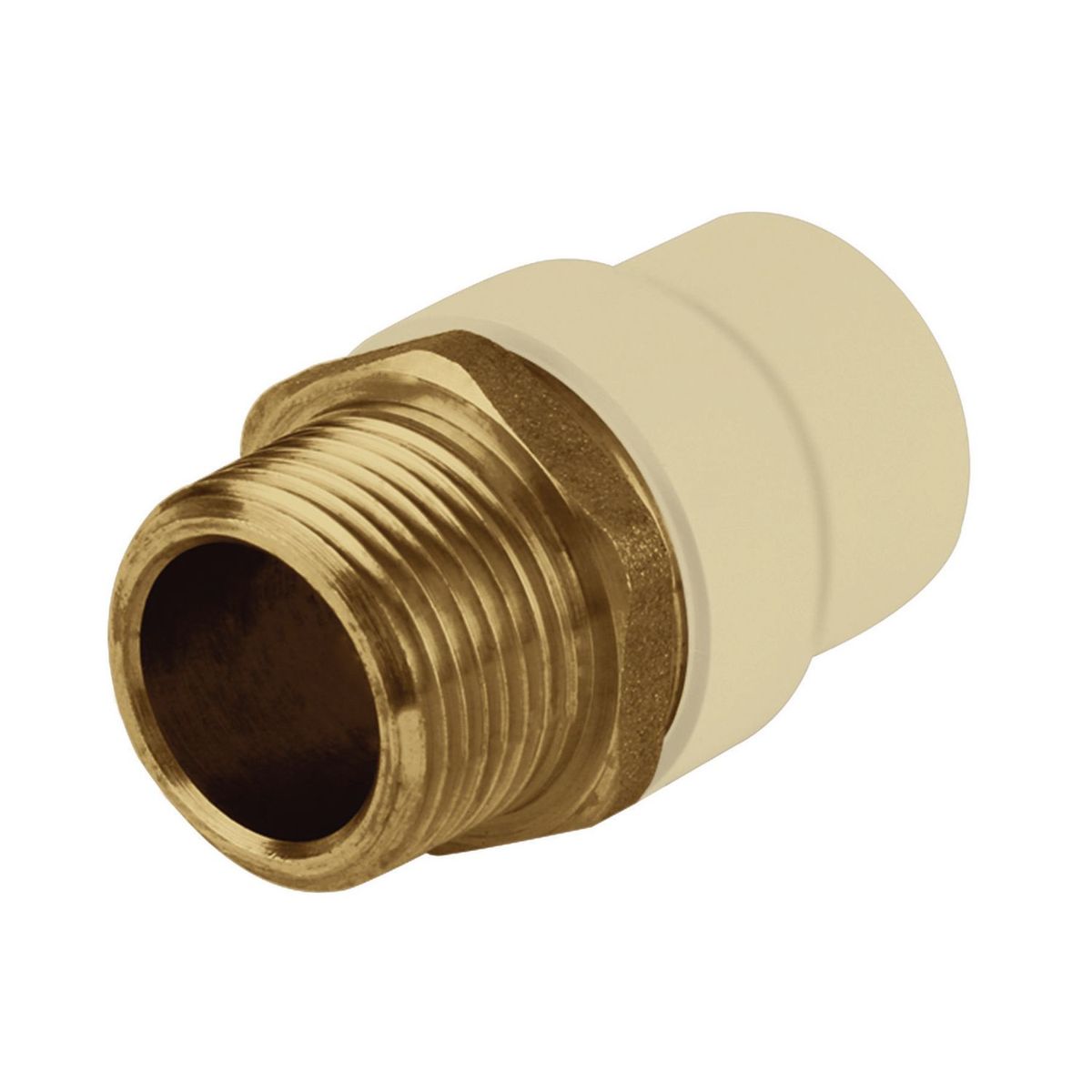 Adaptador Macho CPVC de 1/2" Rosca Metalica para Uso de Conduccion de Agua Caliente y Fria, marca Iusa - Foto Principal
