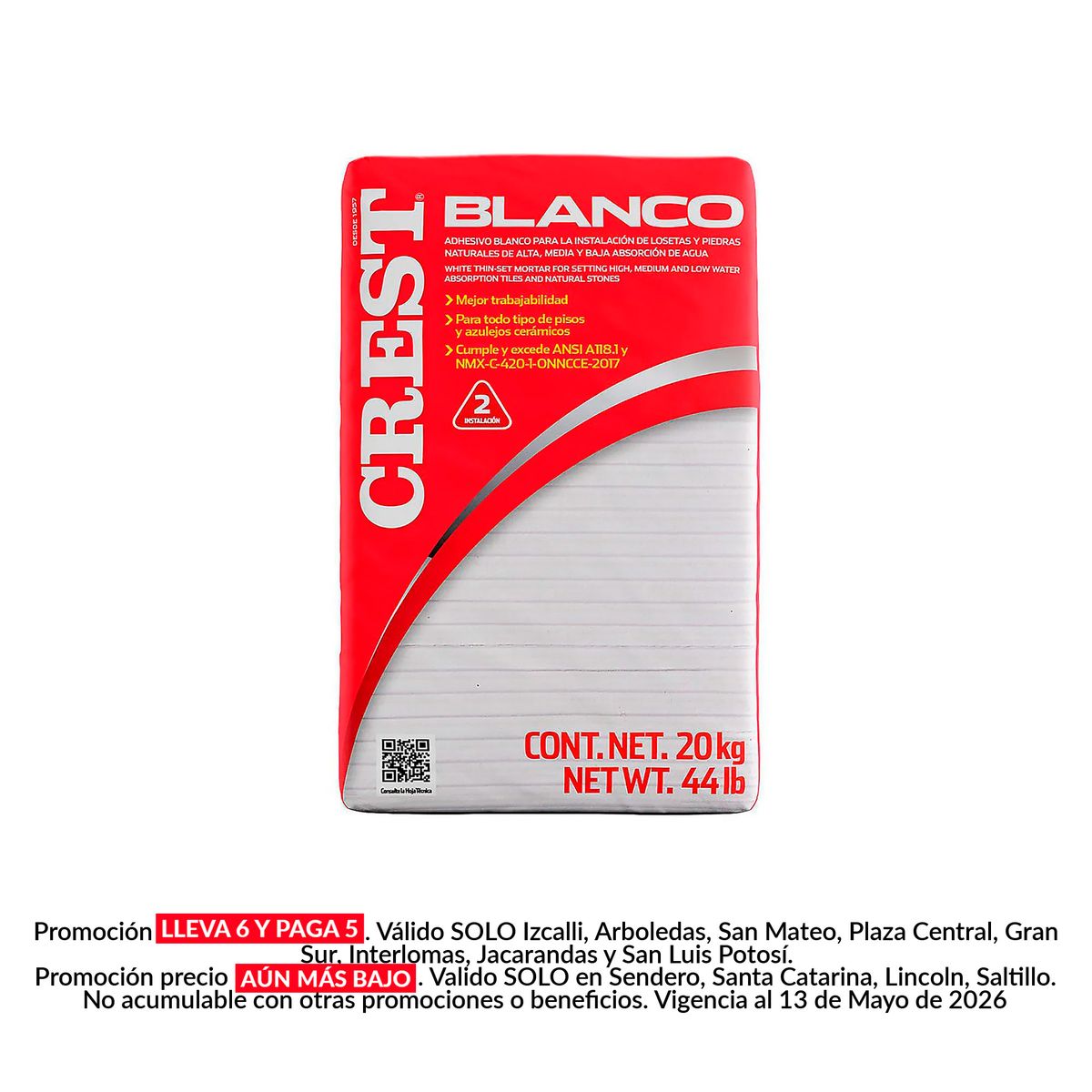 Crest - Adhesivo blanco 20 kg