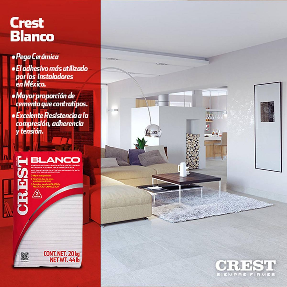 Adhesivo blanco 20 kg, marca Crest - Foto 2