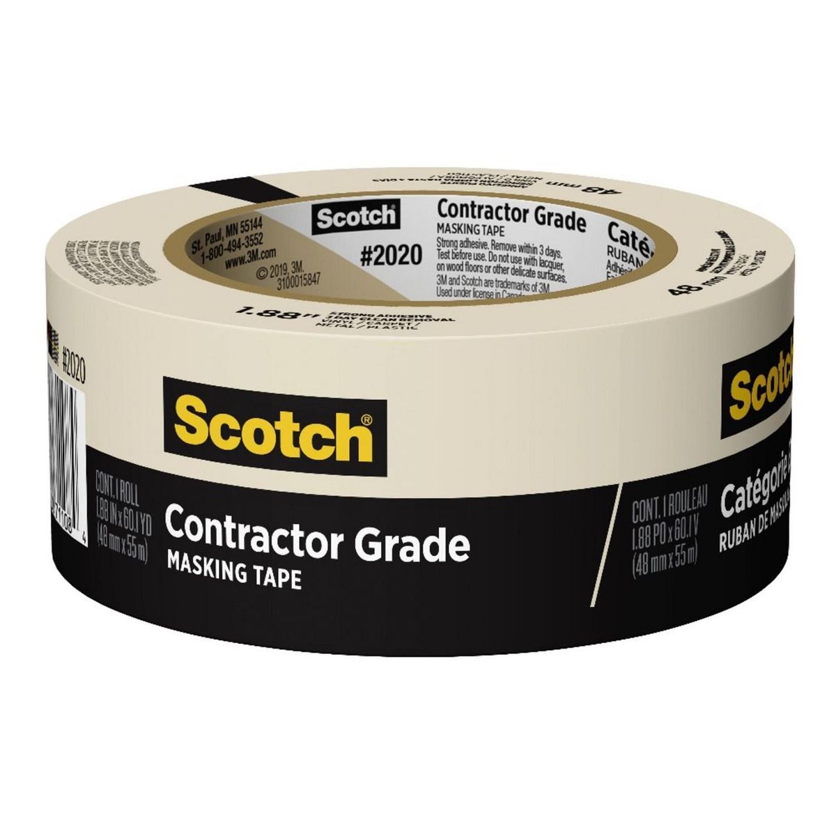 Scotch - Cinta Masking Tape Scotch, 48 mm X 55 m, 1 Rollo