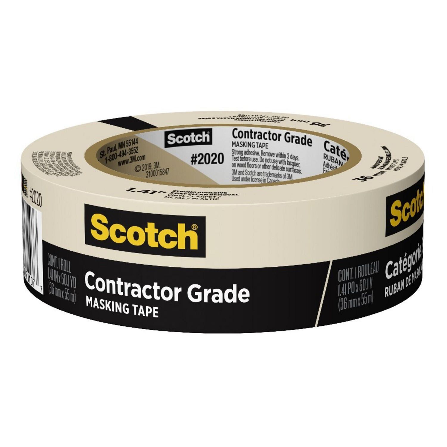 Scotch - Cinta Masking Tape Scotch, 36 mm X 55 m, 1 Rollo