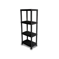 Estante de plástico negro 4 niveles 56 x 141 x 33.5 cm