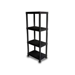 Estante de plástico negro 4 niveles 56 x 141 x 33.5 cm