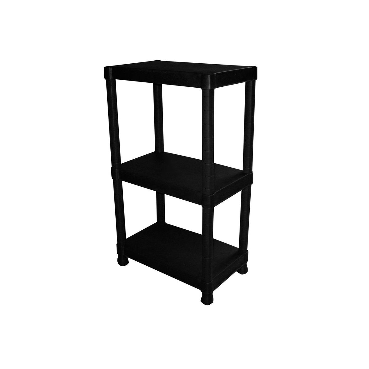 Alica - Estante de plástico negro 3 niveles 56 x 94.5 x 33.5 cm