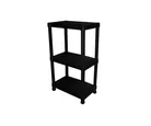 Estante de plástico negro 3 niveles 56 x 94.5 x 33.5 cm