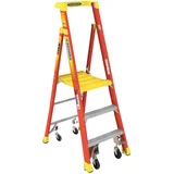 Escalera Plataforma y Ruedas Fibra de Vidrio 3 Peldaños 136 kg