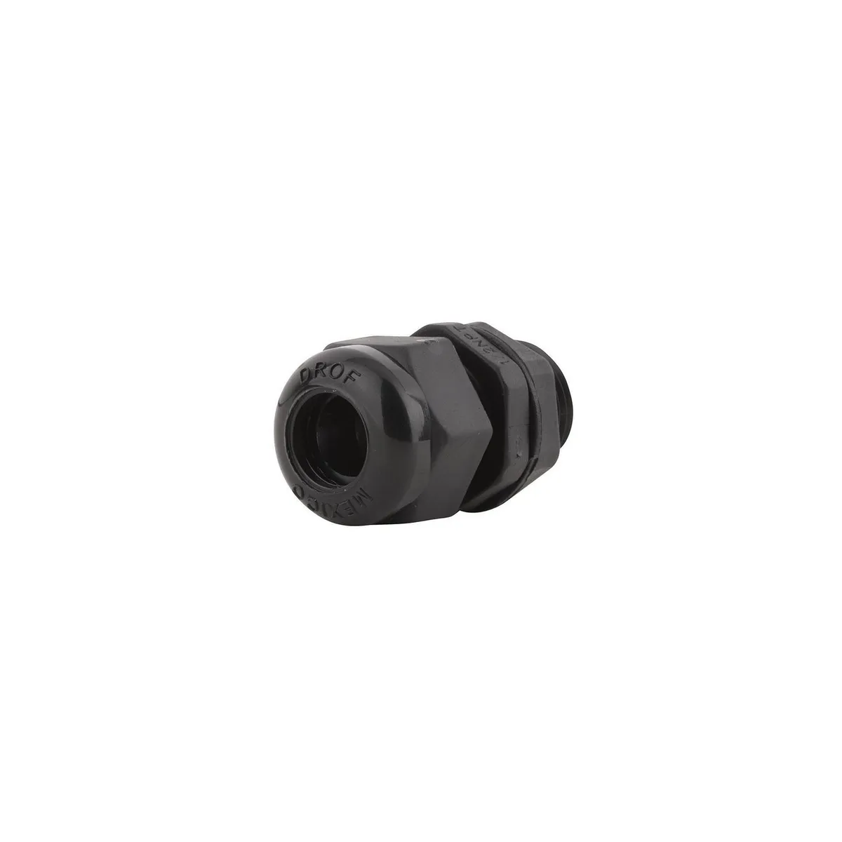 Drof - Conector glándula nylon negro cuerda 1/2"