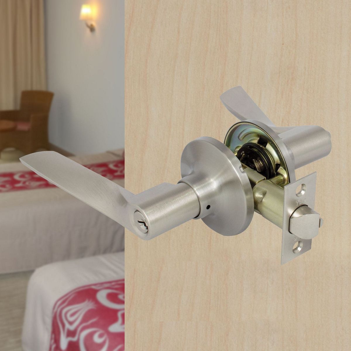 Yale - Manija para Recámara Níquel Satín