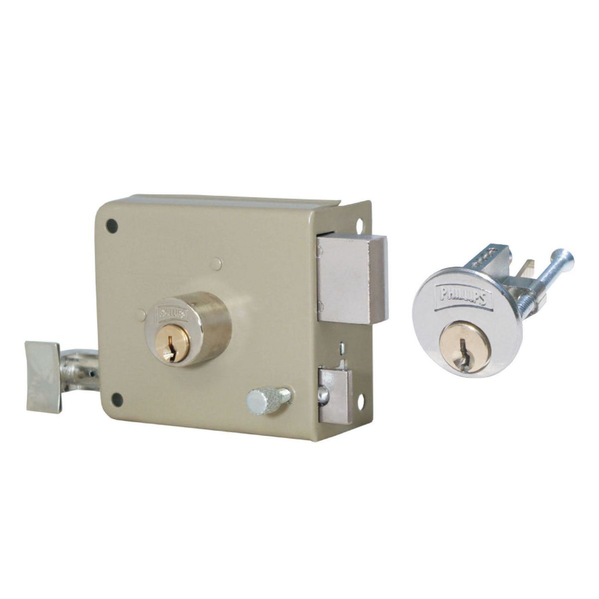 Philips - Cerradura de Sobreponer Clásica 715 Derecha Beige