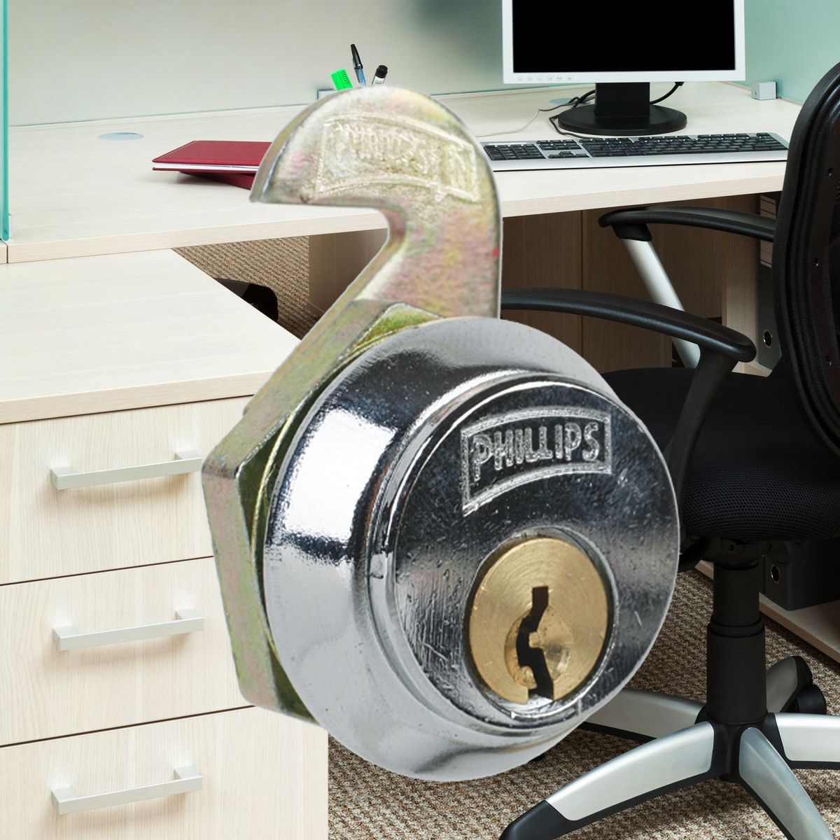 Philips - Cerrojo Mueble Acción Vertical Cromo