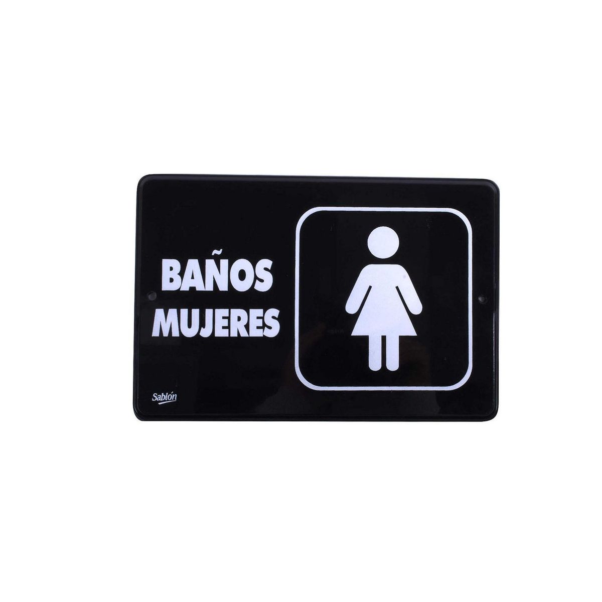 Señal "baños mujeres" placa rígida autoadherible 22.8 x 15.2 cm, marca Acrilicos Sablon - Foto Principal