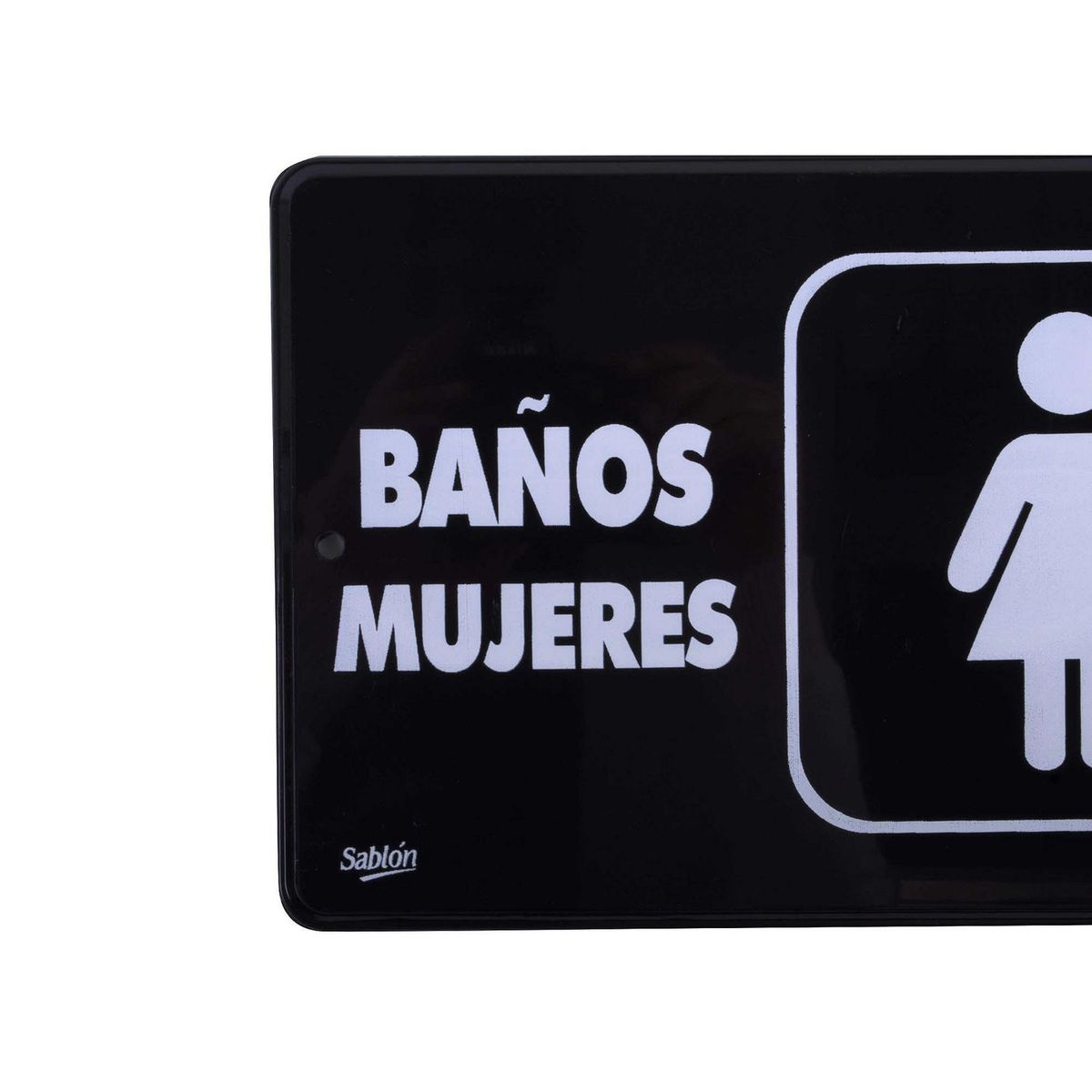 Señal "baños mujeres" placa rígida autoadherible 22.8 x 15.2 cm, marca Acrilicos Sablon - Foto 2