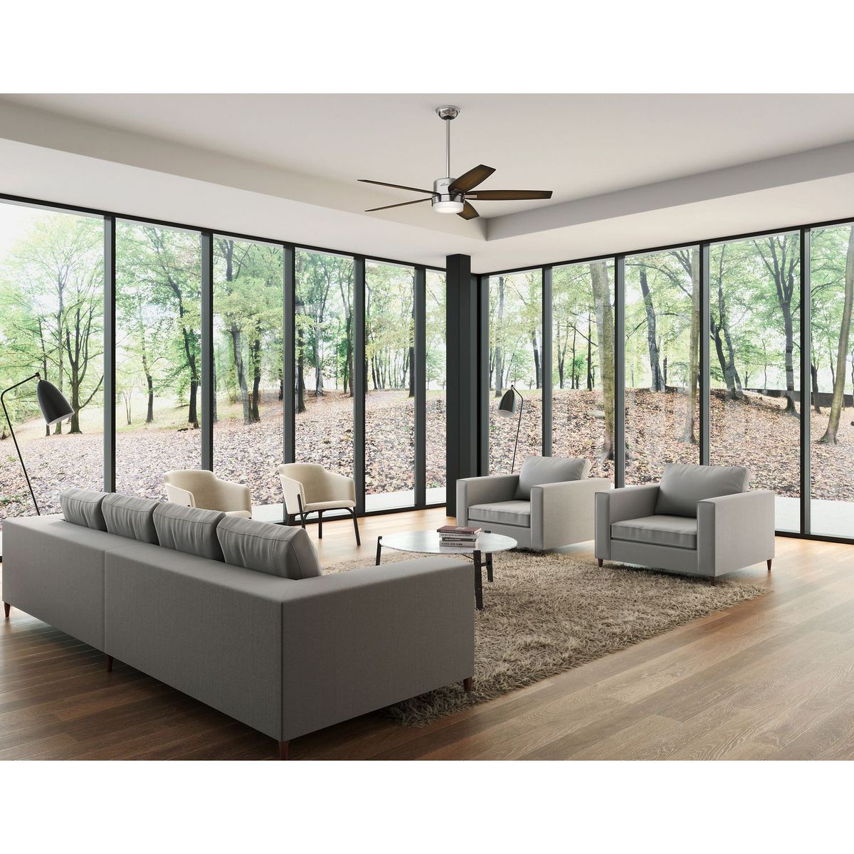 Ventilador de Techo Windemere 5 Aspas y 1 Luz de 54" Negro, marca Hunter - Foto 2