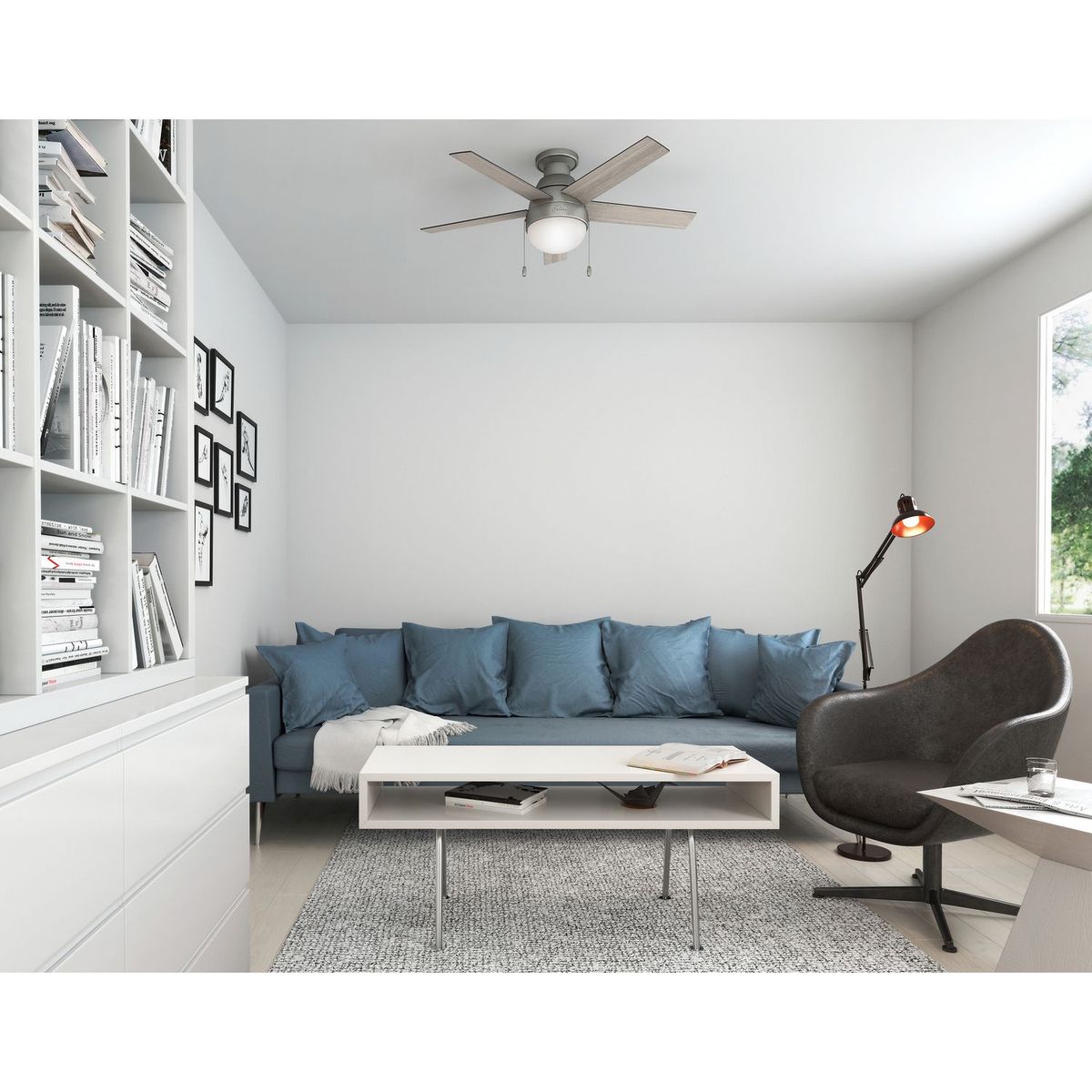 Hunter - Ventilador de Techo Anslee 5 Aspas y 1 Luz de 46" Café