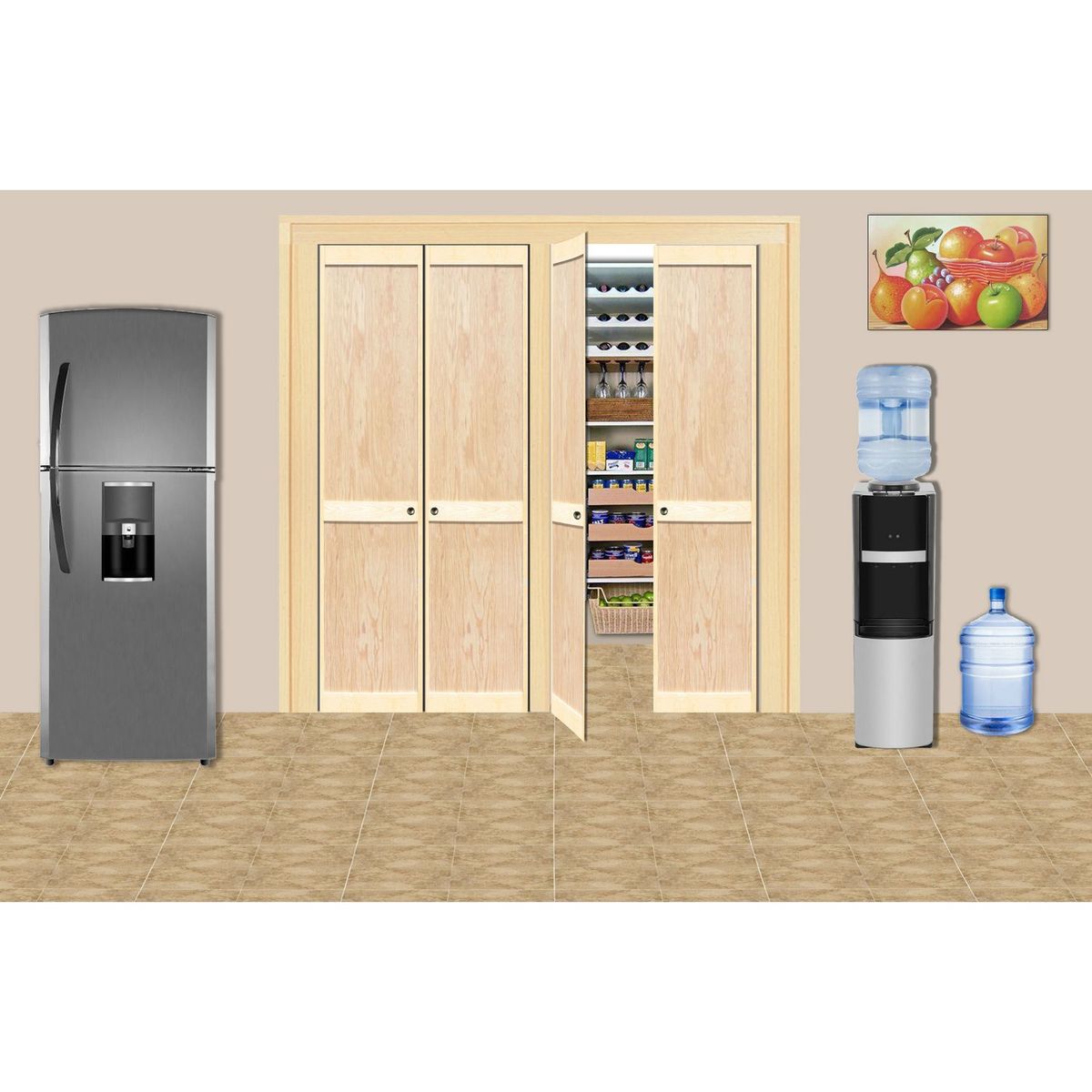 Madera Excel - Puerta Plegable MDF para Closet Tablero Triplay de 40 x 213 cm Natural