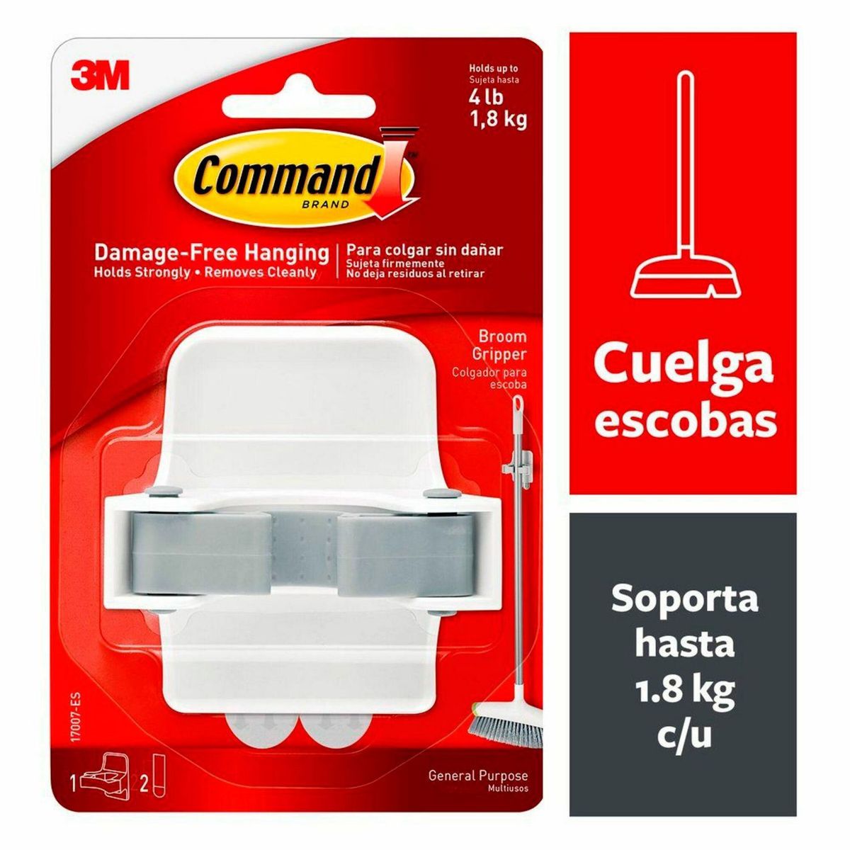 3M - Command Sujetador de Escoba, 1 pieza