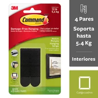Command Tiras Para Colgar Cuadros, Negro, 4 piezas