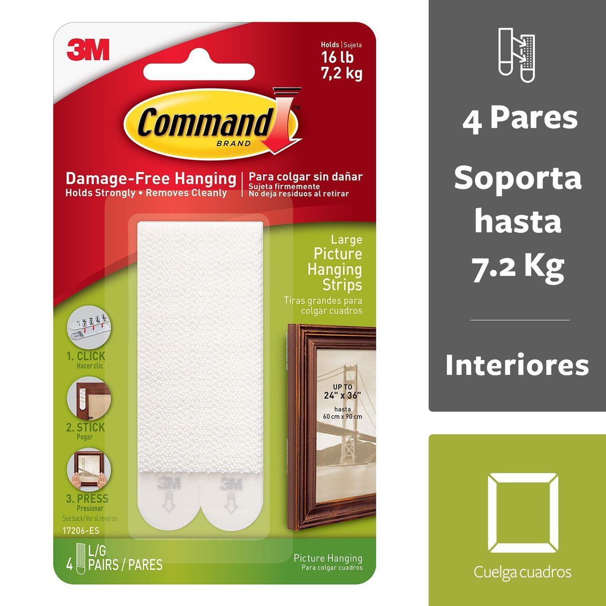 Tiras para colgar cuadros blanco, marca Command - Foto Principal