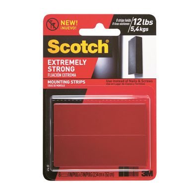 Tiras de montaje doble cara extrem Scoth, 8 pz 25 mm x 7.6 cm