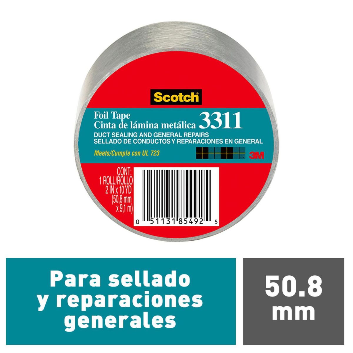 3M - Cinta Metálica, 1 Rollo