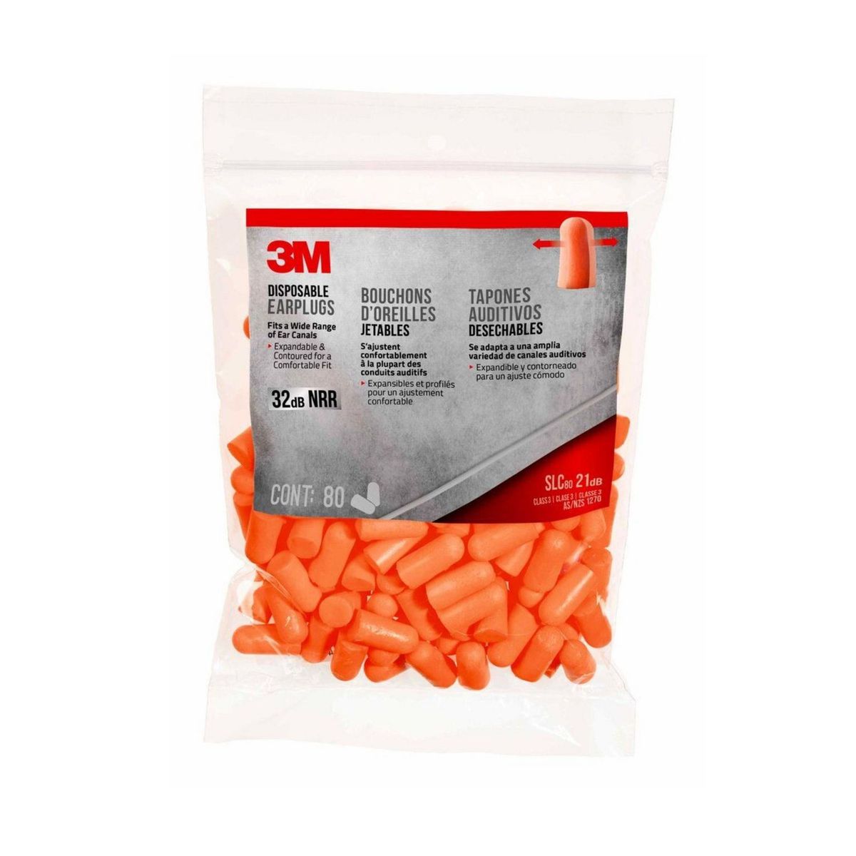 3M Tapones Auditivos Desechables, 80 Pares, marca 3M - Foto Principal