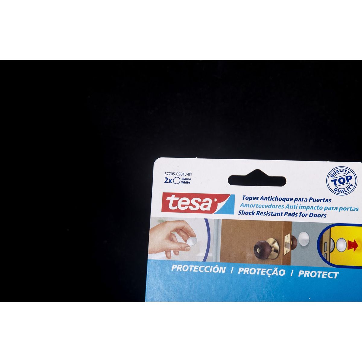 Protector antichoque para puertas 40 mm blanco 2 piezas, marca Tesa - Foto 2
