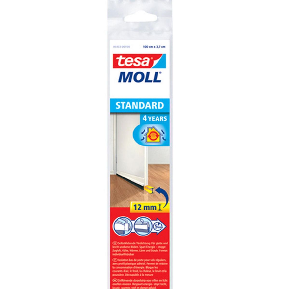 Perfil rígido bajo puertas 1 m x 37 mm blanco, marca Tesa - Foto Principal