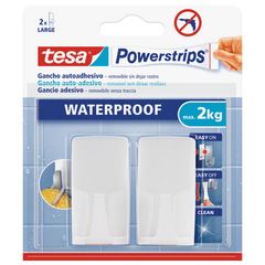 Gancho autoadhesivo resistente al agua 2 piezas blanco