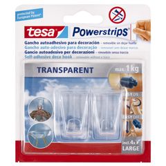 Gancho decorativo removible 3 piezas transparente