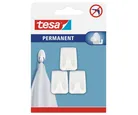 Gancho permanente rectangular 3 piezas blanco