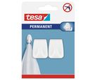 Gancho permanente rectangular 2 piezas blanco