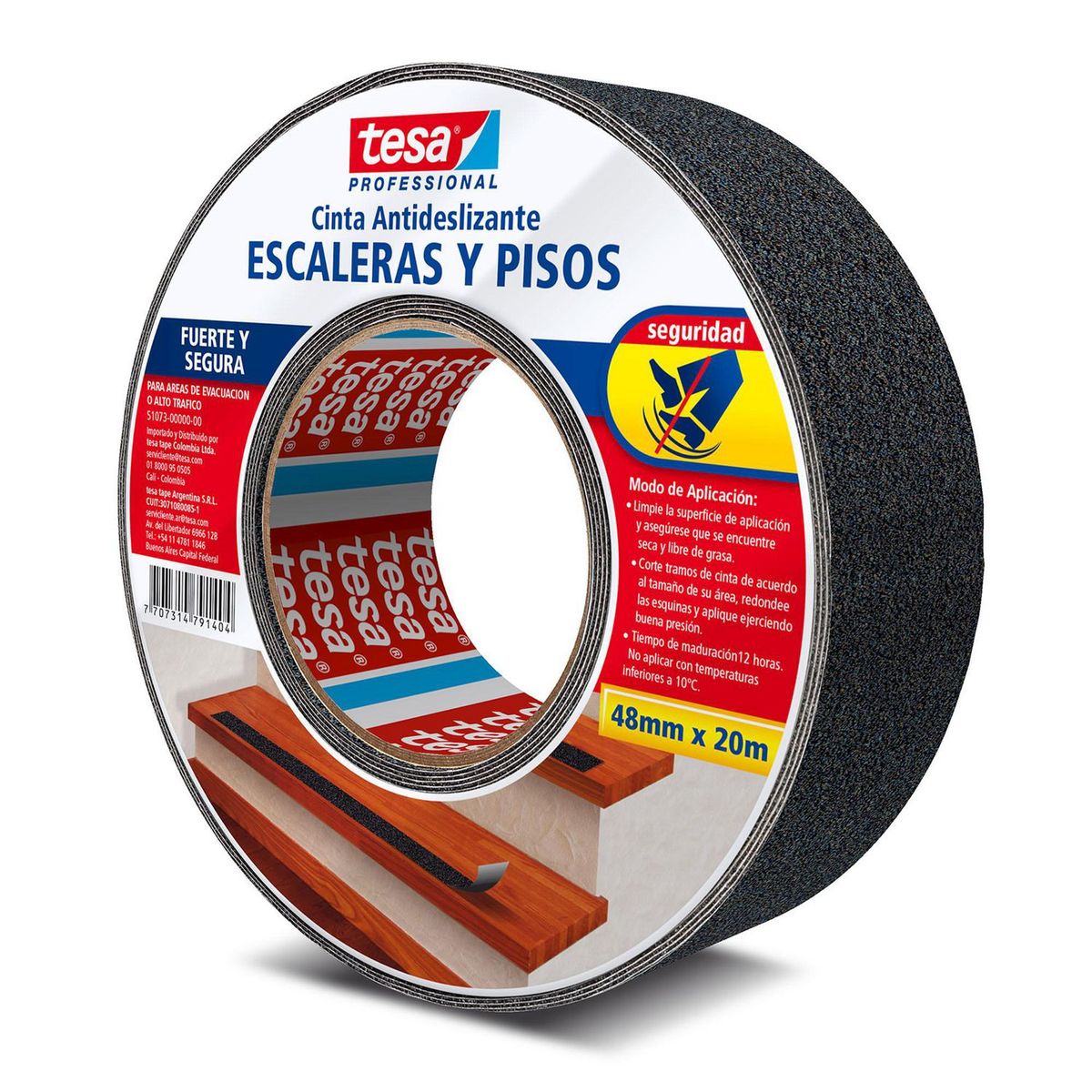 Tesa - Cinta antideslizante uso general 48 mm x 20 m negra