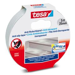 Cinta antideslizante uso general 25 mm x 5 m transparente