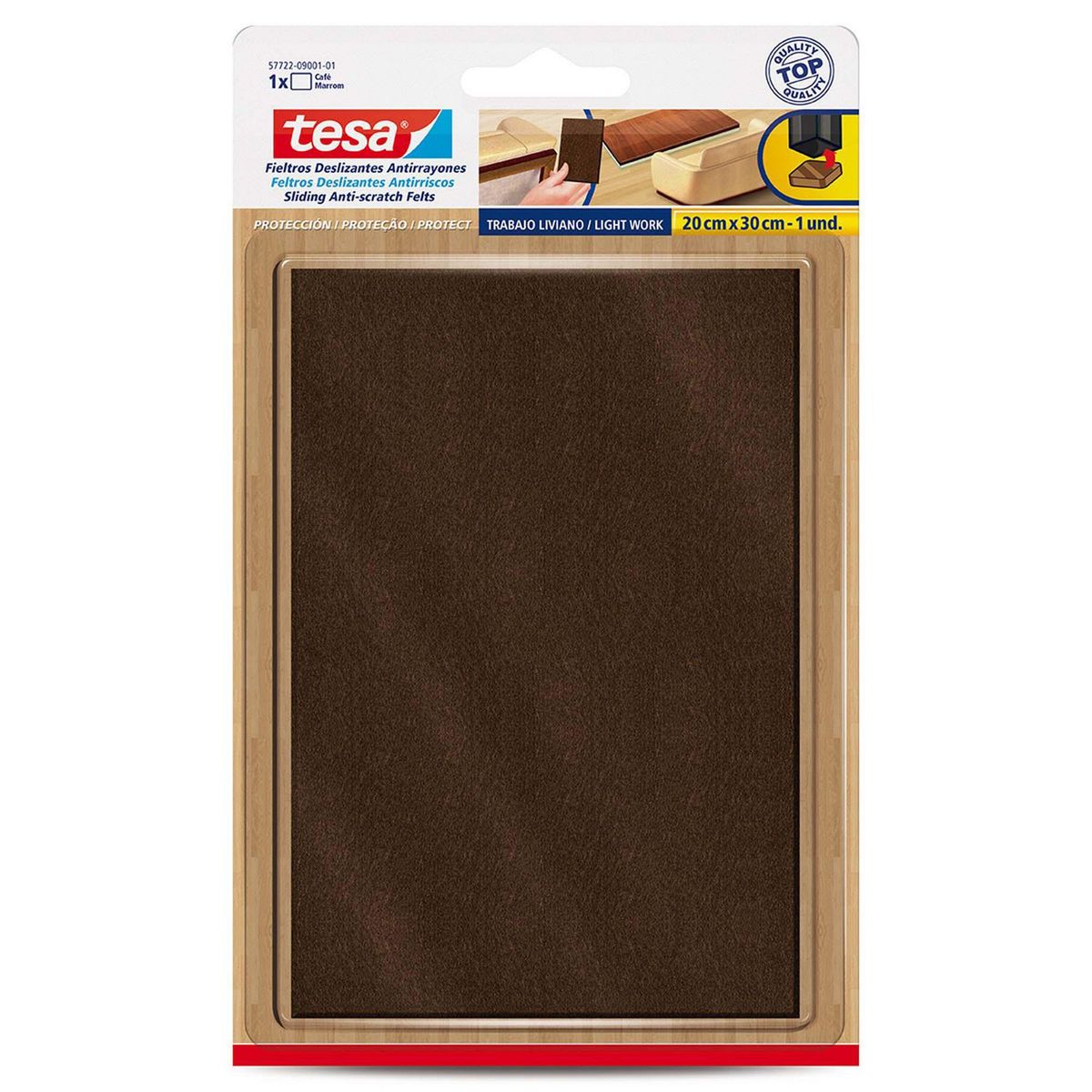 Fieltro protector 20 cm x 30 cm x 1 unid café, marca Tesa - Foto Principal