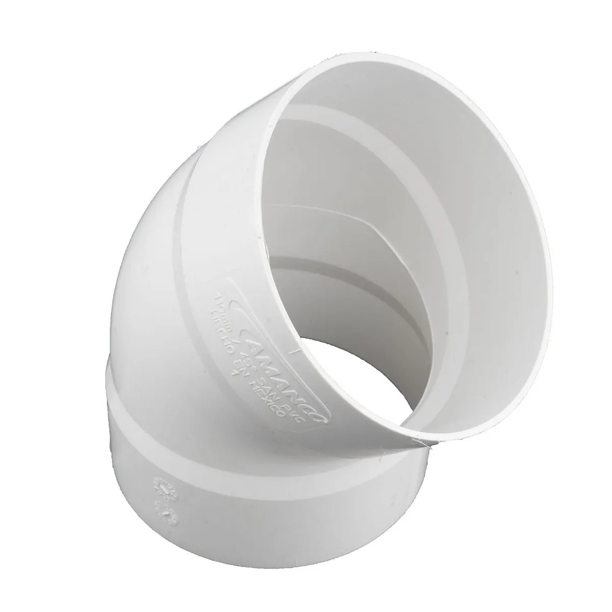 Amanco - Codo 45° pvc sanitario de 110mm, uso de drenaje domestico