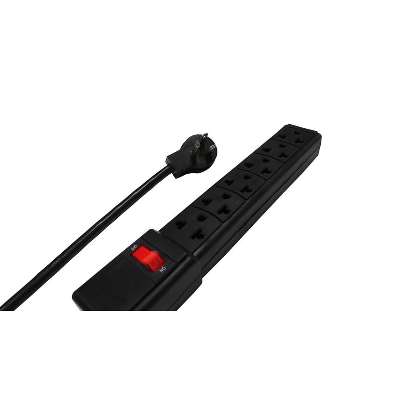 Halux - Multicontacto de 6 Tomas 3 x 16.2 cm Negro