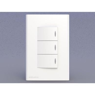 Placa armada 3 apagadores sencillos blanco
