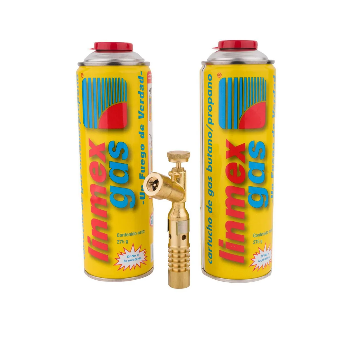 Lin Mex Gas - Soplete de 2 cartuchos mod g-2 y g-3 275 gr c/válvula de latón