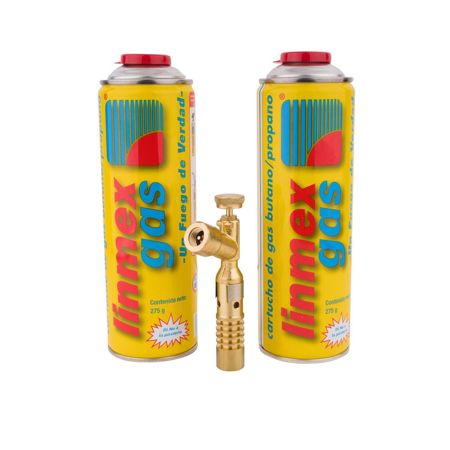 Lin Mex Gas - Soplete de 2 cartuchos mod g-2 y g-3 275 gr c/válvula de latón