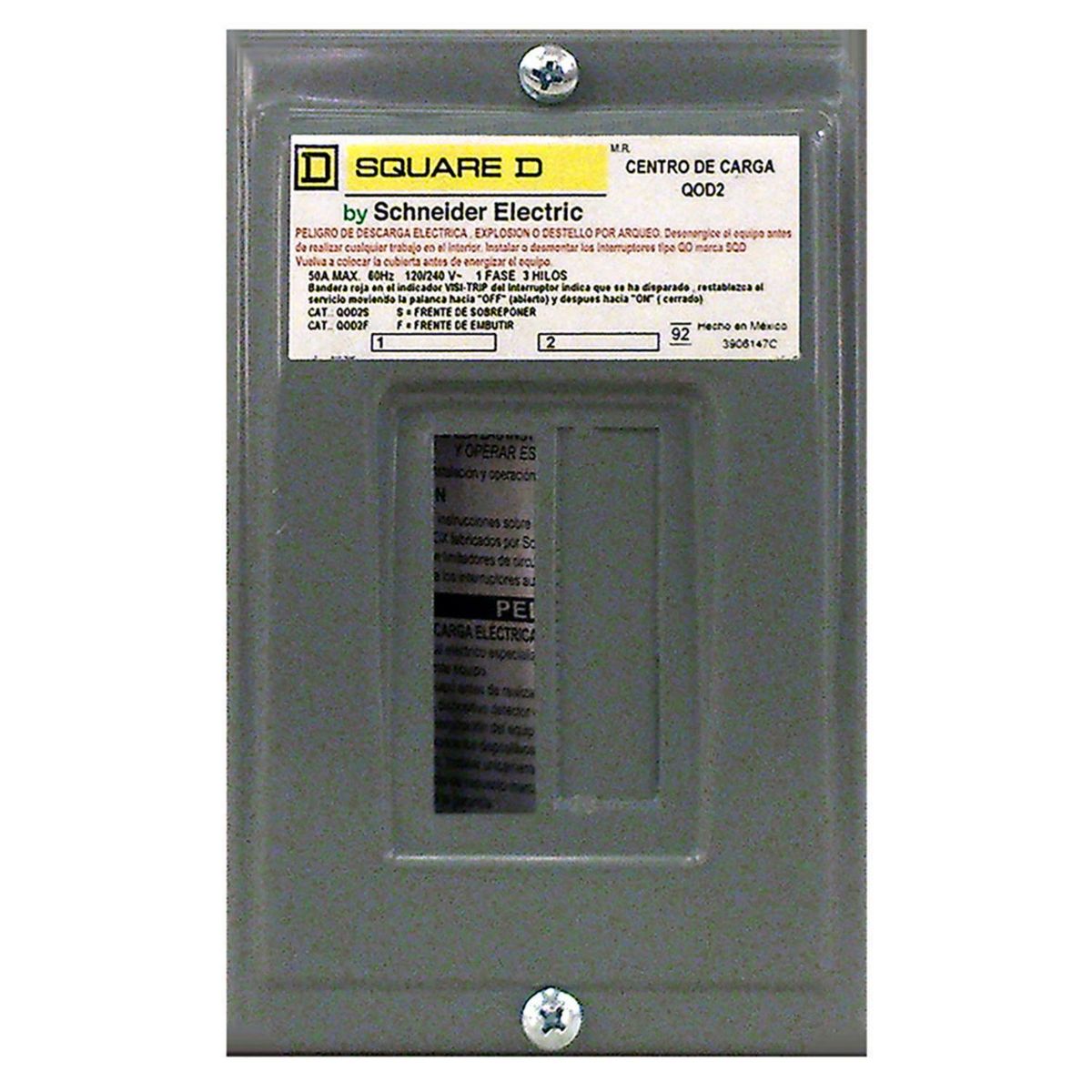 Schneider Electric - Centro de carga de 2 polos 40 A montaje de sobreponer gris