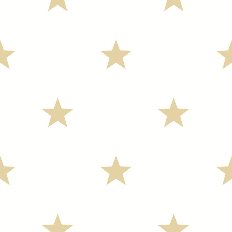 Parato - Papel tapiz Favola Estrellas de 53 cm x 10 m Beige/ Dorado