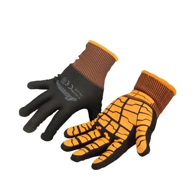 Guante de Poli�ster C/Recubrimiento L�tex Naranja