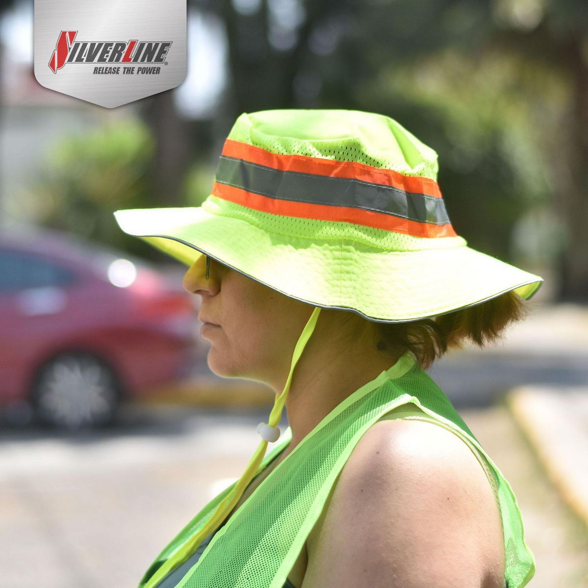 Silverline - Sombrero de Seguridad en Poliéster Amarillo 5 Cm