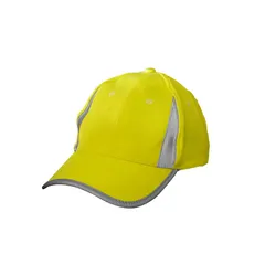 Gorra de seguridad en poliéster con reflejante amarillo