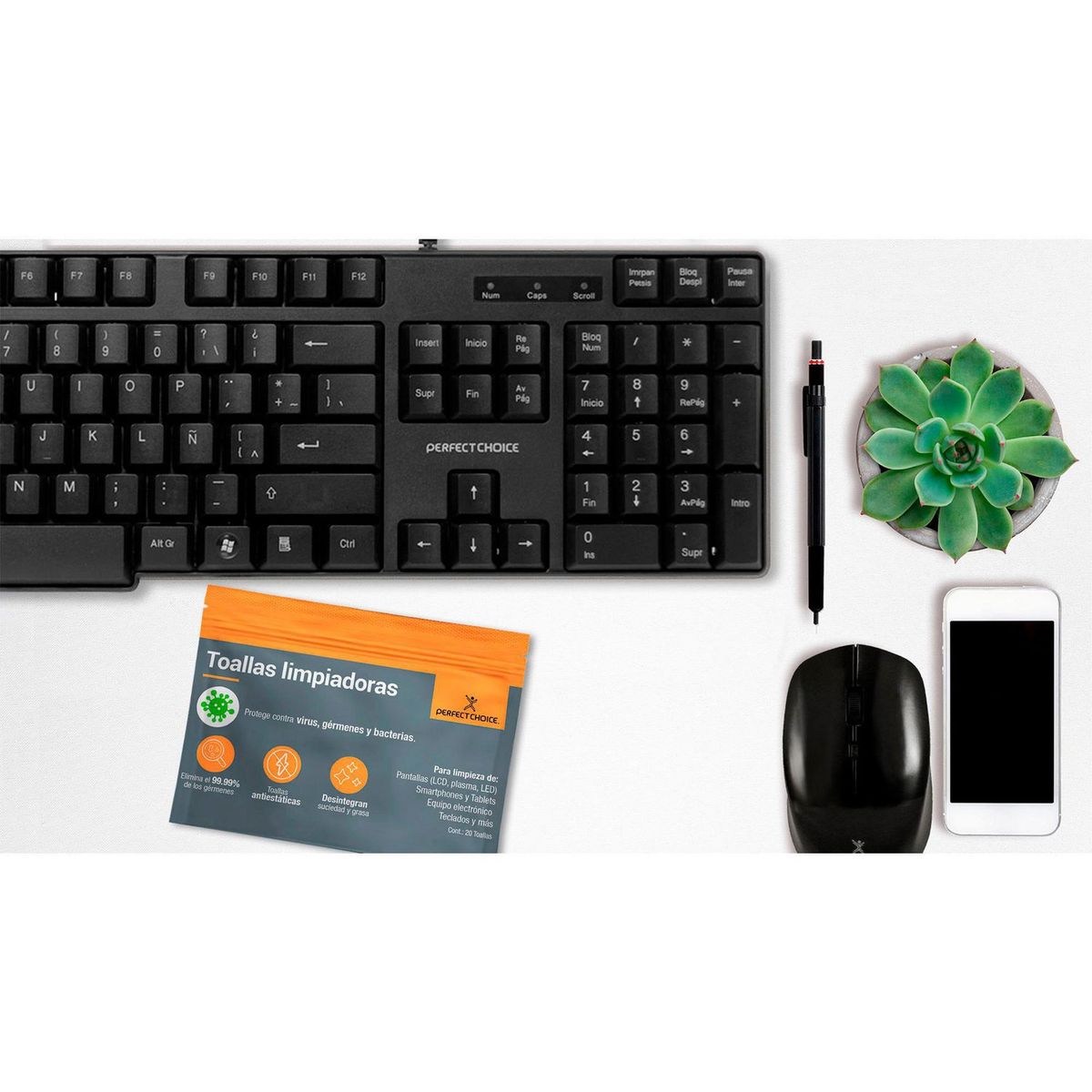 Perfect Choice - Toallas Limpiadoras para Dispositivos Electrónicos