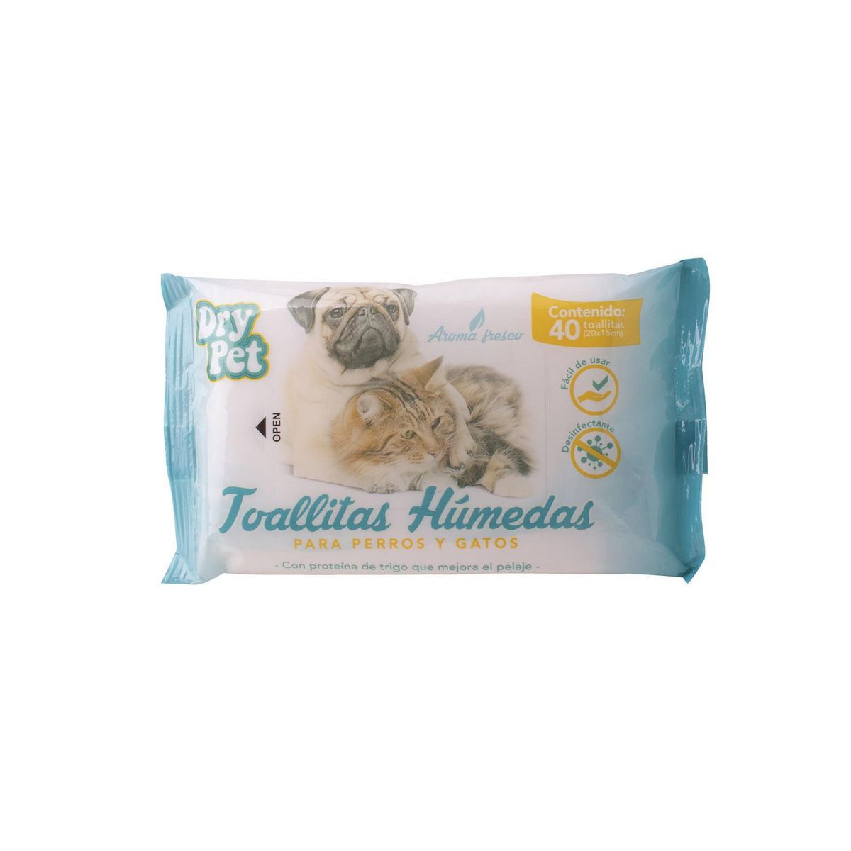 Fancy Pets - Toallitas limpiadoras para perro y gato 40 pzas