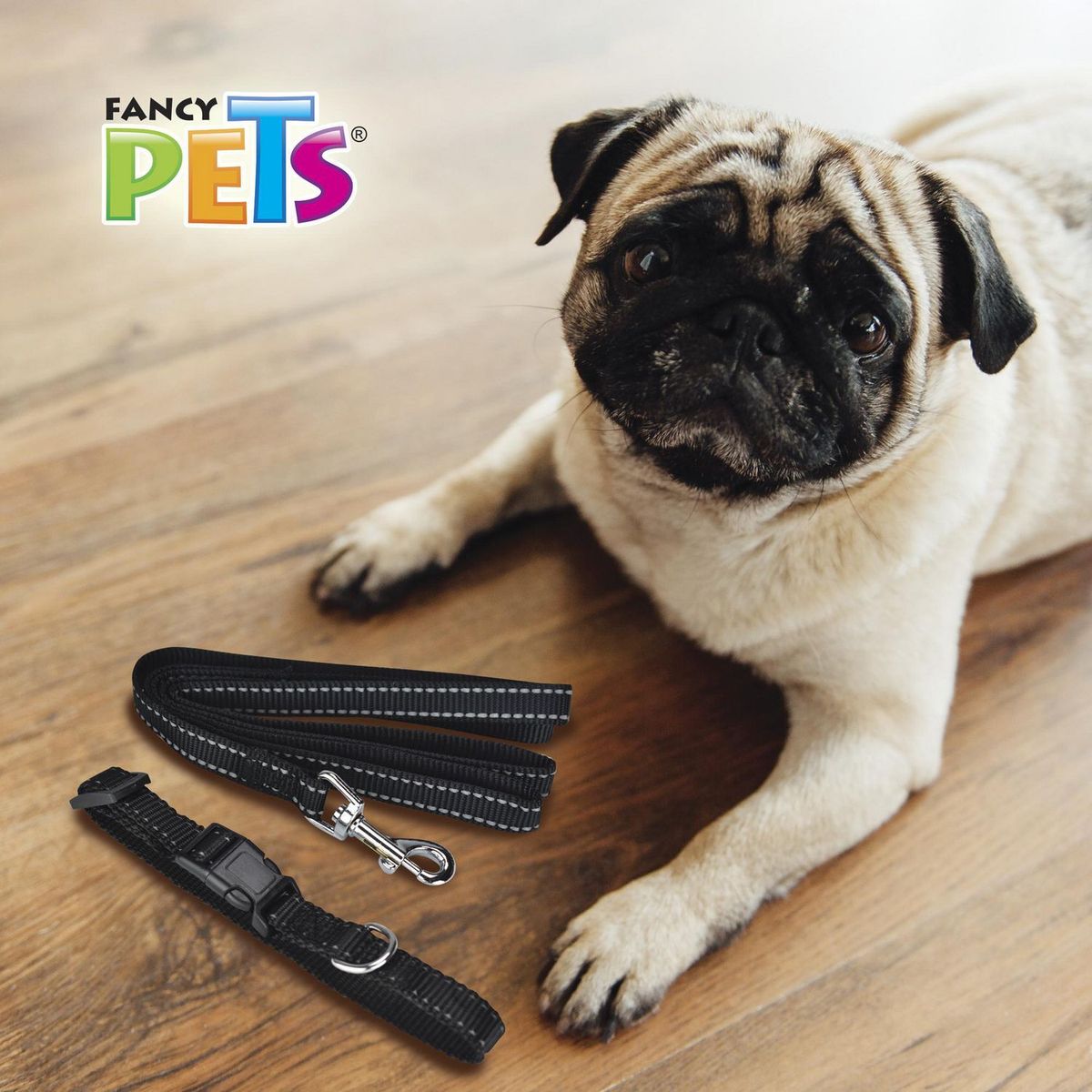 Correa collar nylon c/bandas reflejantes chica, marca Fancy Pets - Foto 2
