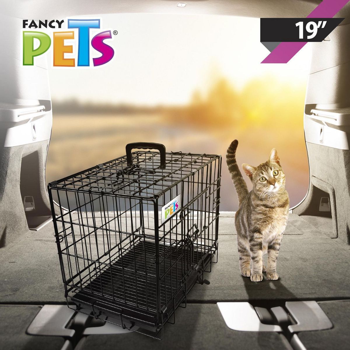 Fancy Pets - Jaula metálica plegable para mascota 19"